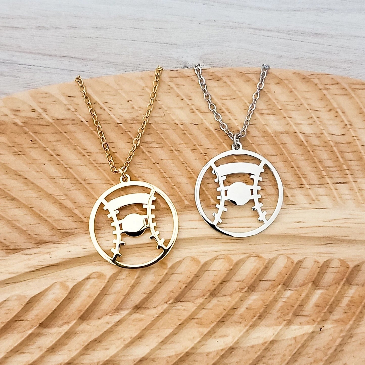 ⚾ Personalized Baseball or Softball Necklace – Stainless Steel with Custom Initial or Number