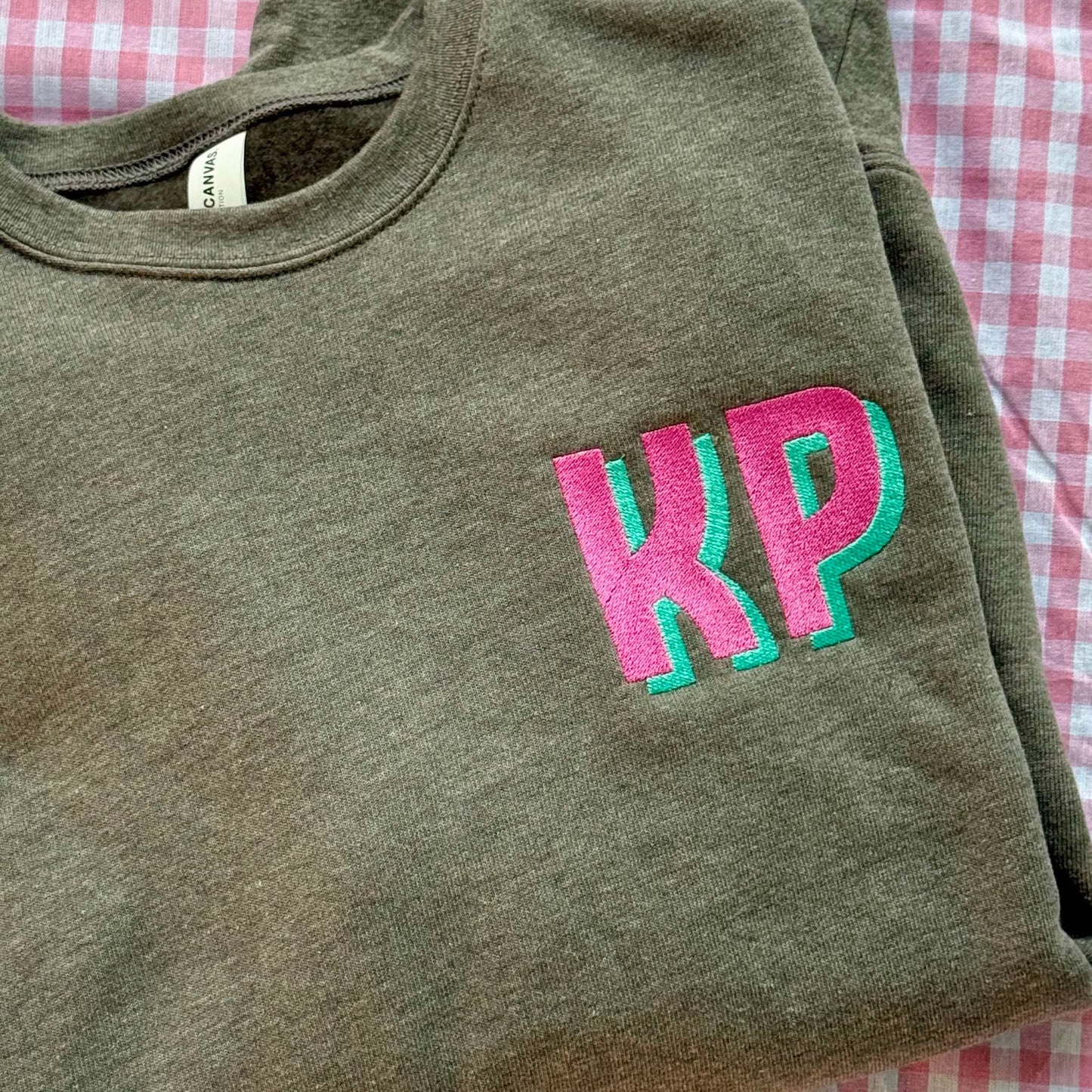 Custom Monogram Sweatshirt – Personalized Left Chest Embroidery – Boutique Cozy Style
