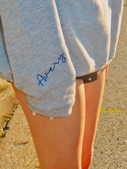 Custom Graduation Year or Player Number Sweatshirt – Personalized Sleeves for School Spirit, Sports, or Activities