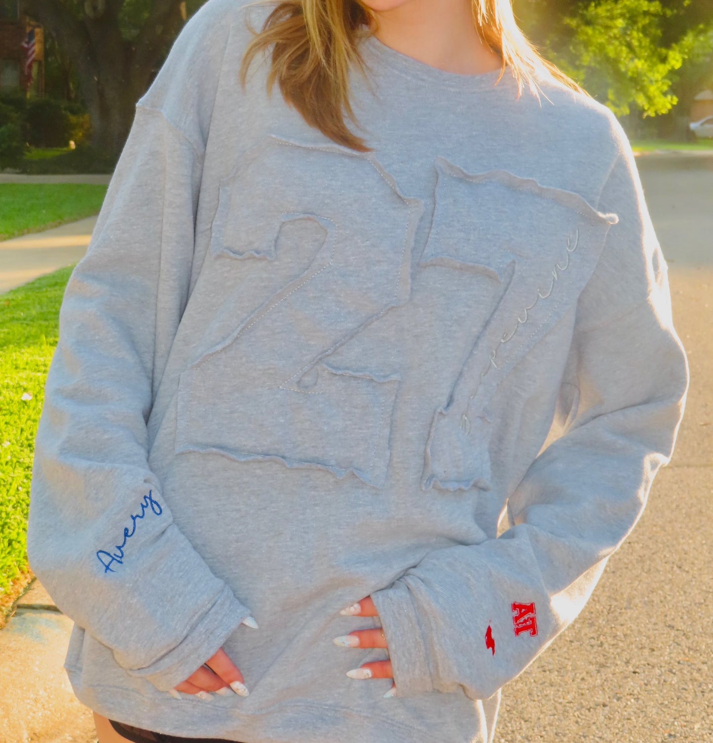 Custom Graduation Year or Player Number Sweatshirt – Personalized Sleeves for School Spirit, Sports, or Activities