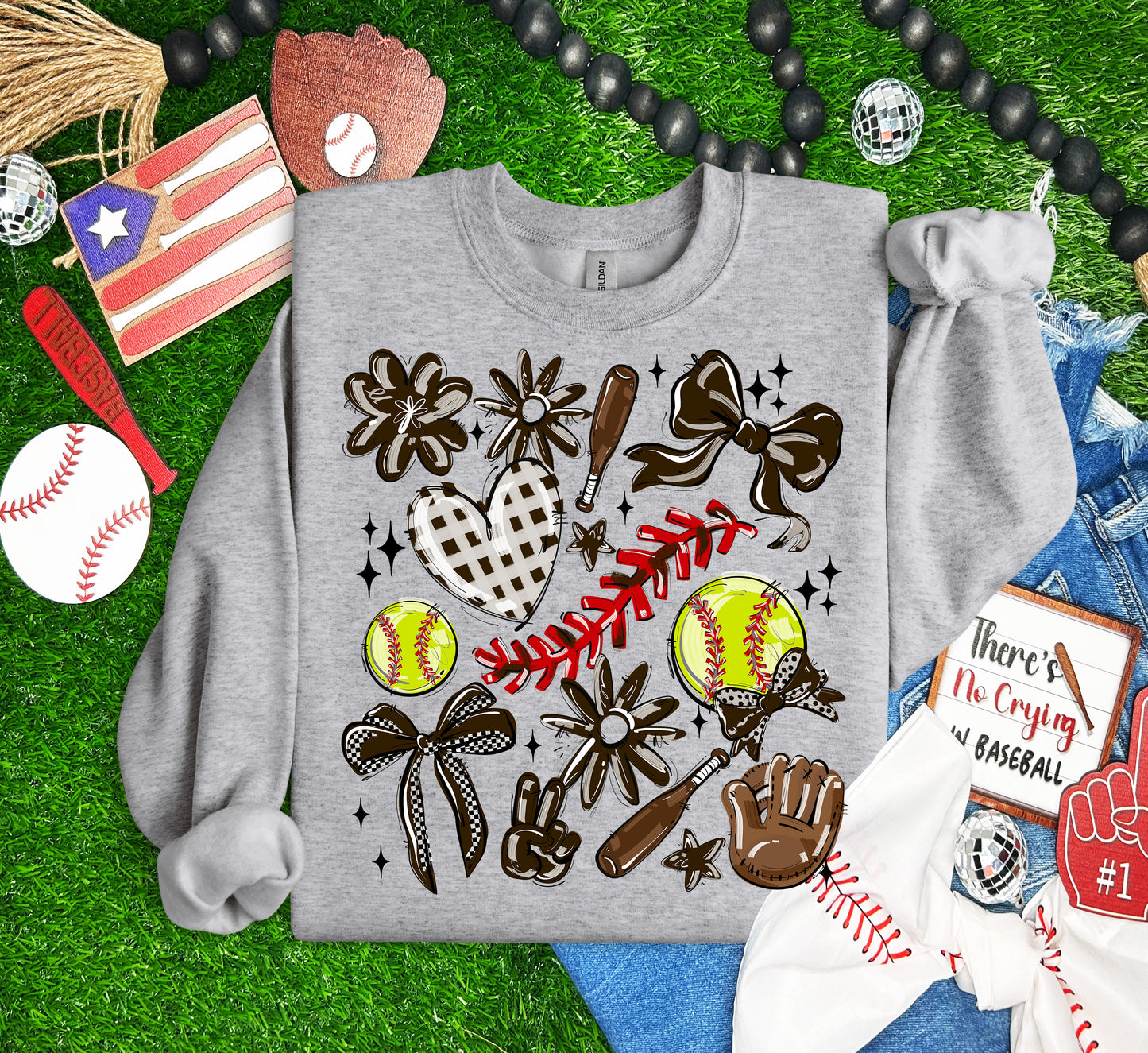 BROWN PLAY BALL COLLAGE SOFTBALL