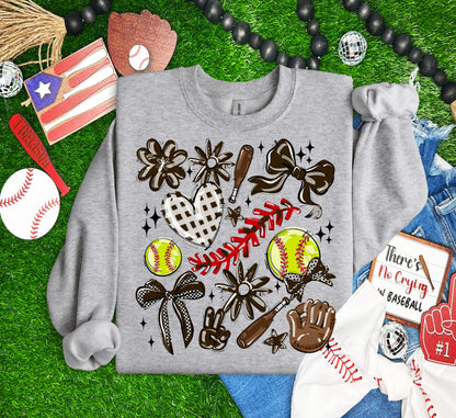 BROWN PLAY BALL COLLAGE SOFTBALL