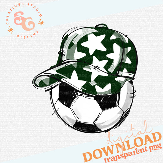 DARK GREEN PLAY BALL HAPPY FACE SOCCER