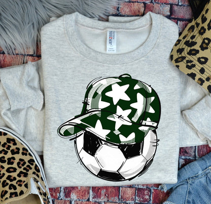 DARK GREEN PLAY BALL HAPPY FACE SOCCER