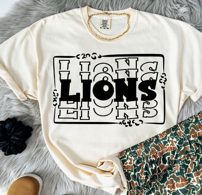 STACKED MASCOTS Lions