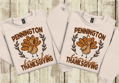 TURKEY FAMILY THANKSGIVING BOW & CAP VERSIONS