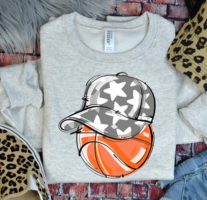 GRAY PLAY BALL HAPPY FACE BASKETBALL
