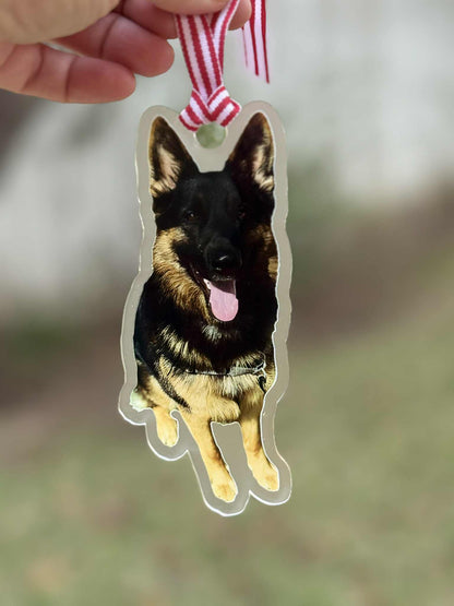 Pet Portrait Acrylic Ornament | Custom Laser-Cut Keepsake Gift