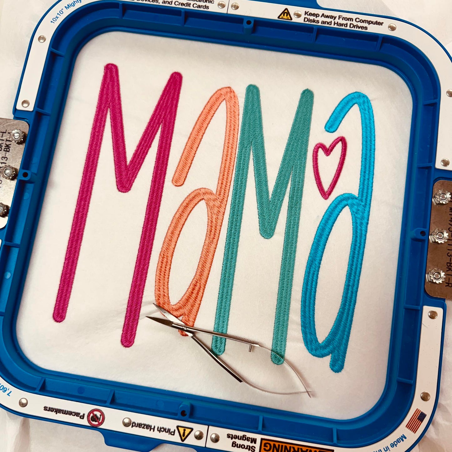 MAMA LETTERING MACHINE EMBROIDERY FILE 3.75" & 8" WIDE  [DST FORMAT]