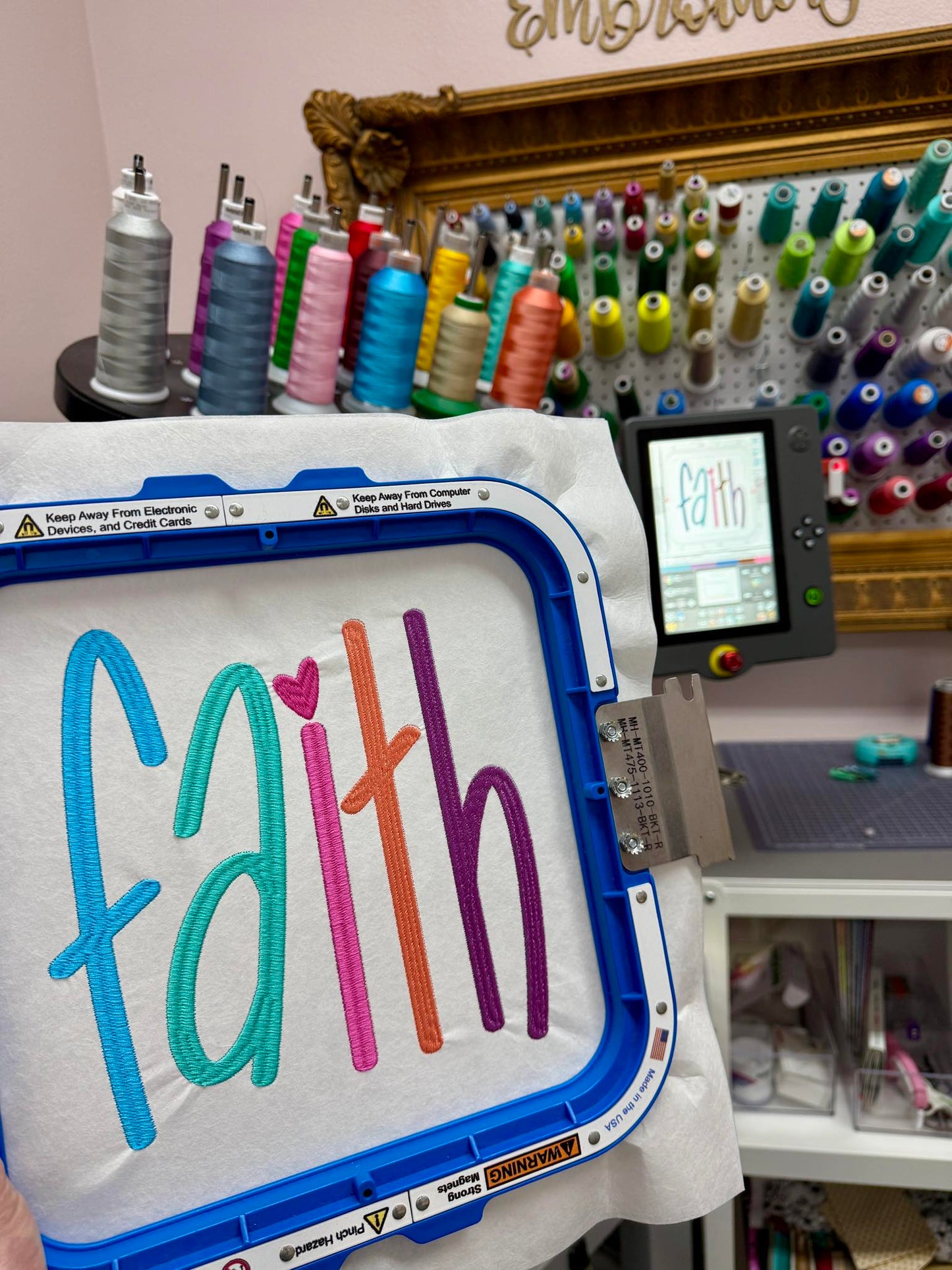 FAITH LETTERING MACHINE EMBROIDERY FILE 8" WIDE  [DST FORMAT]