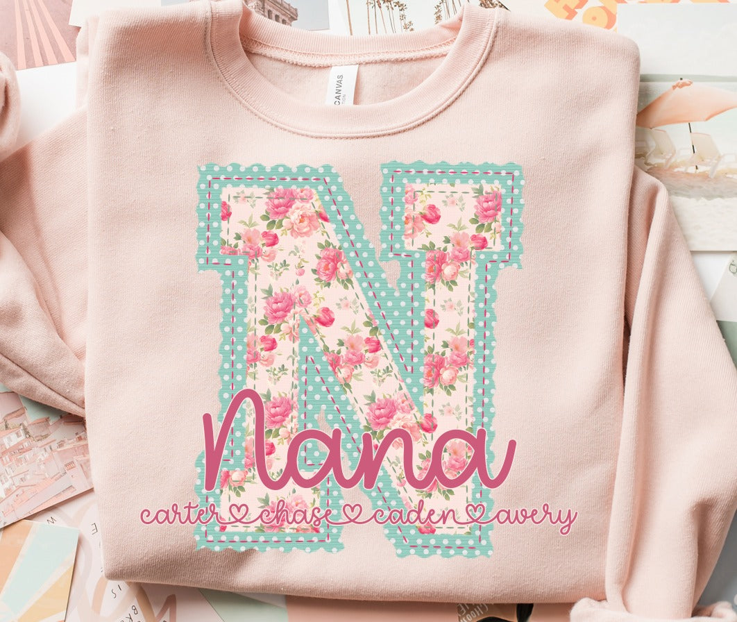 SWEET VINTAGE INITIAL WITH FAMILY NAMES CUSTOM