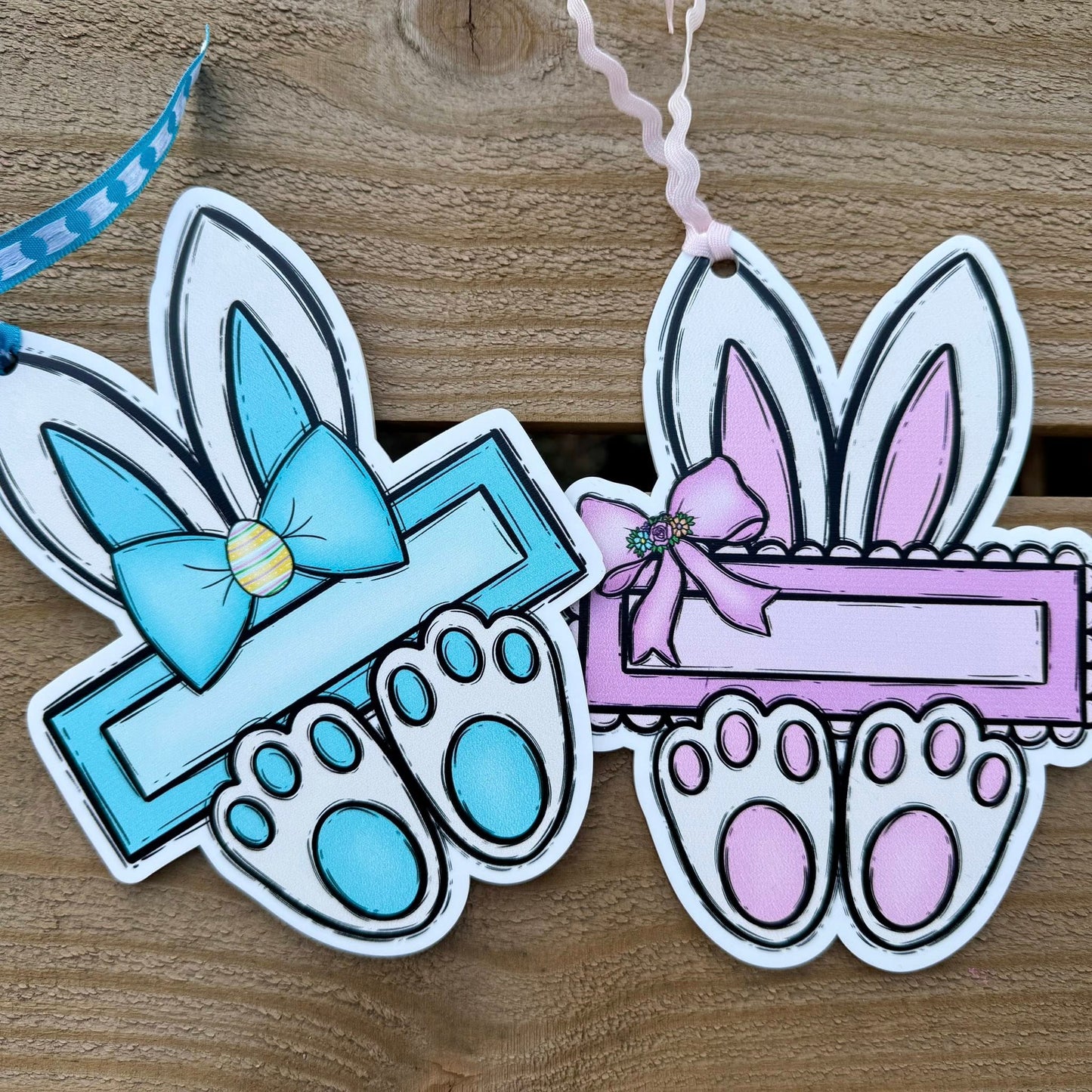 Personalized Easter Basket Name Tag – UV Printed Acrylic Bunny Tag