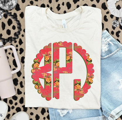 VINTAGE ROSE MONOGRAM ALPHA