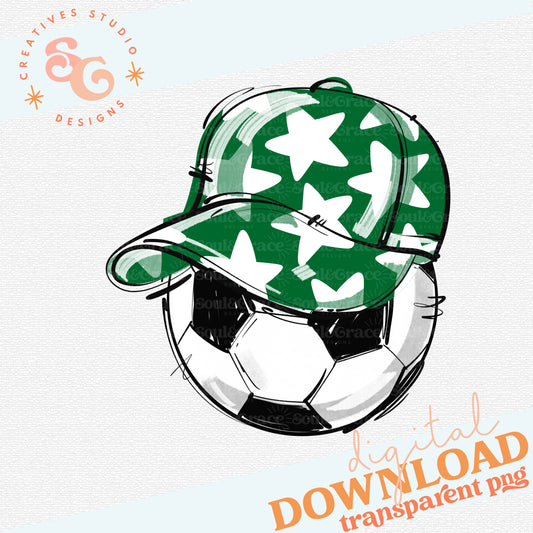 KELLY GREEN PLAY BALL HAPPY FACE SOCCER