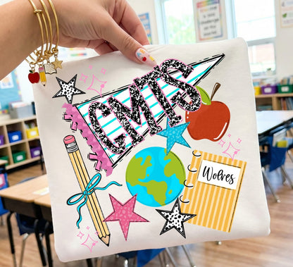 BACK TO SCHOOL INITIALS PENNANT CUSTOM
