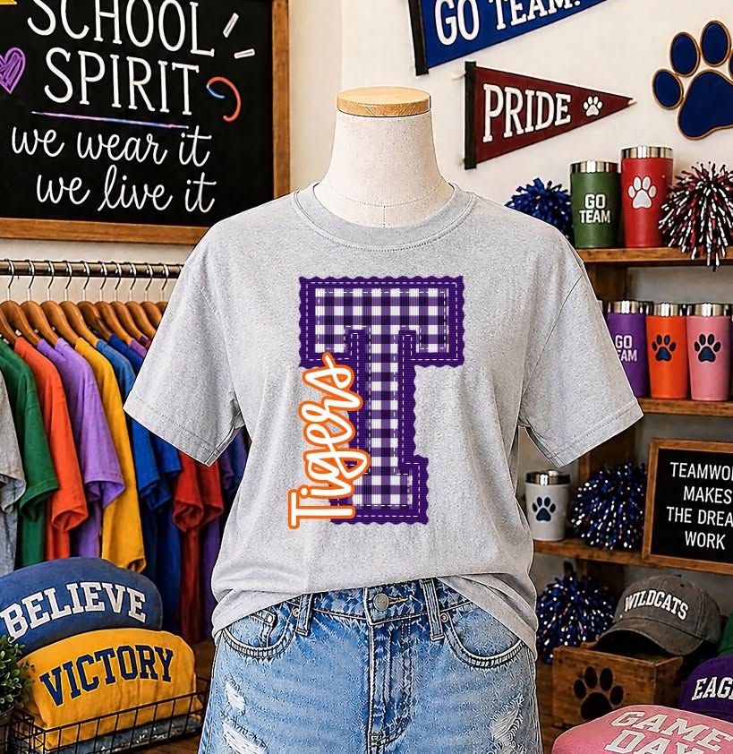LETTERMAN STITCH INITIAL CUSTOM - GINGHAM