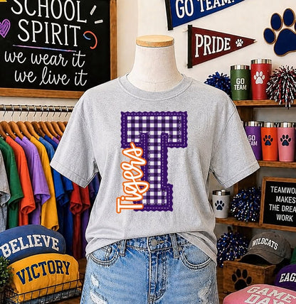 LETTERMAN STITCH INITIAL CUSTOM - GINGHAM