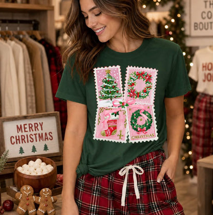 PINK CHRISTMAS STAMPS