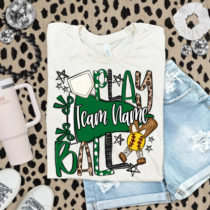 PLAY BALL - SOFTBALL - CHOOSE YOUR COLOR