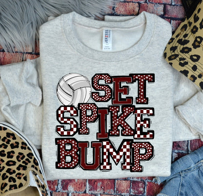 MAROON SET SPIKE BUMP
