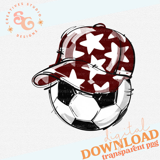 MAROON PLAY BALL HAPPY FACE SOCCER