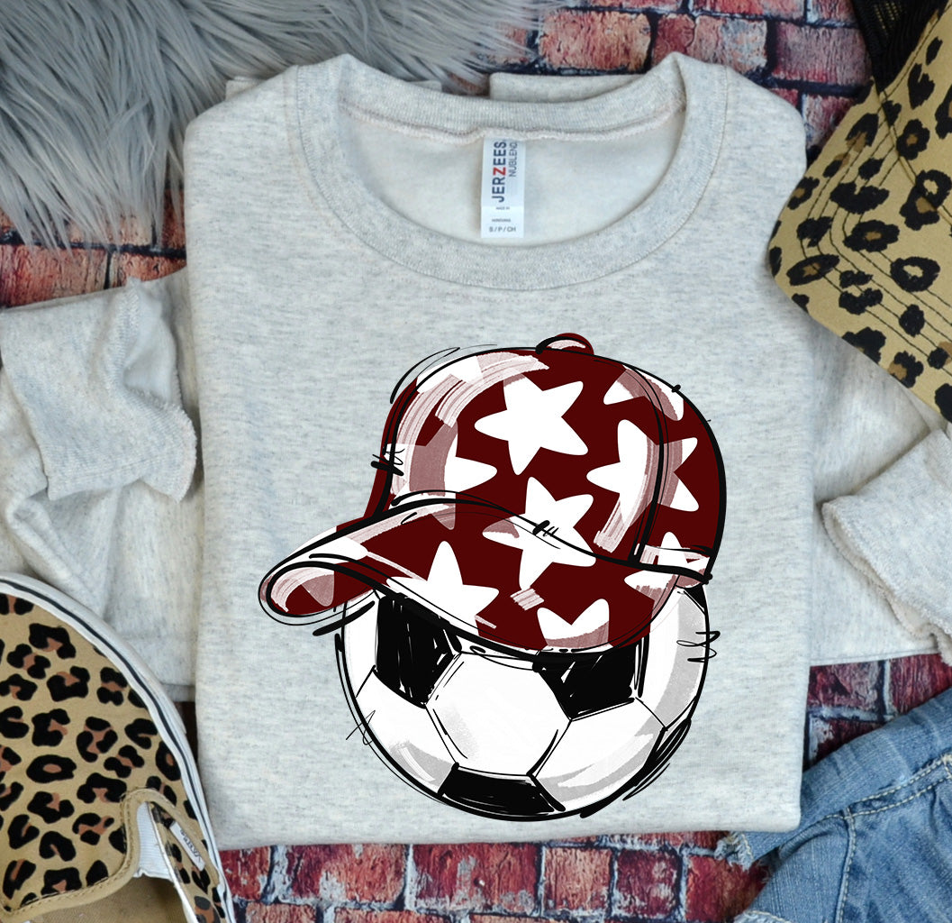 MAROON PLAY BALL HAPPY FACE SOCCER