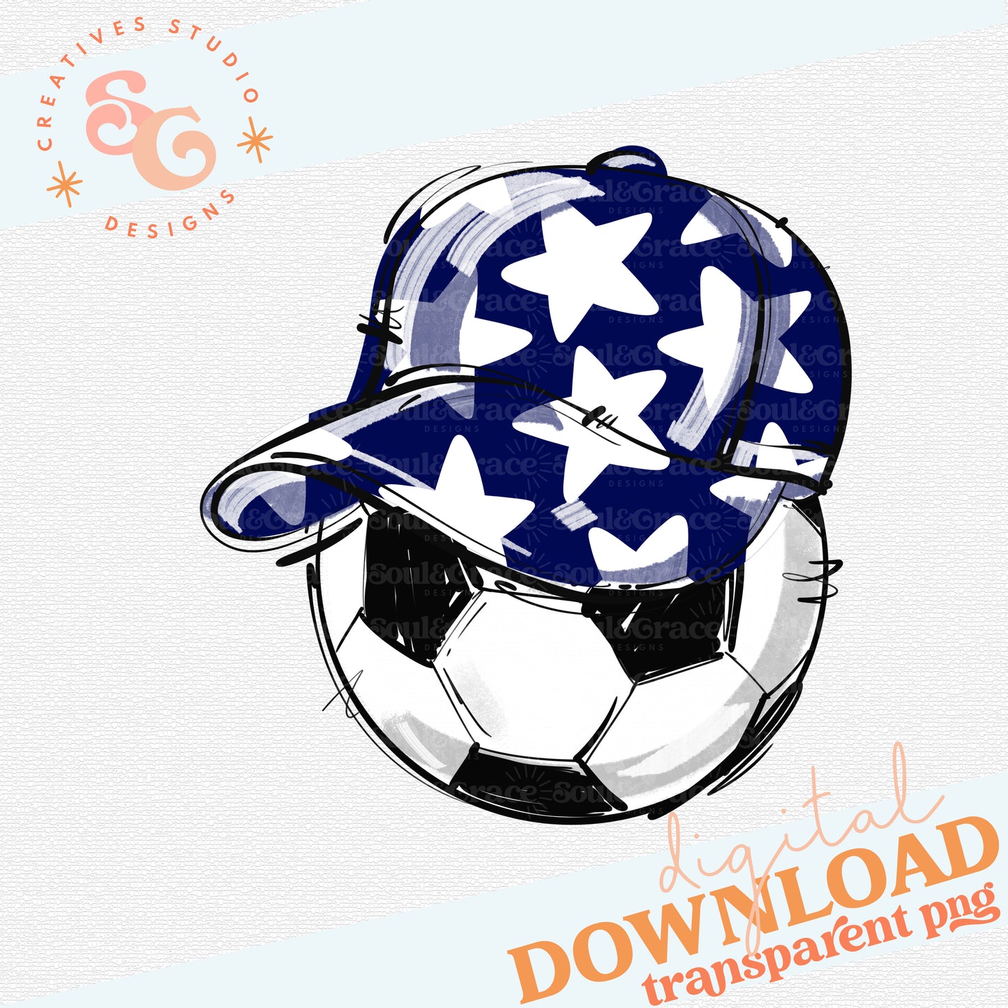NAVY PLAY BALL HAPPY FACE SOCCER