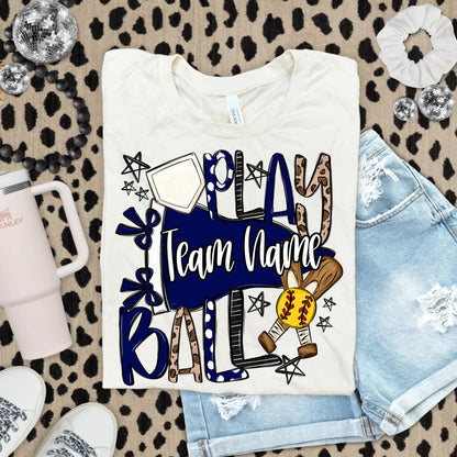 PLAY BALL - SOFTBALL - CHOOSE YOUR COLOR