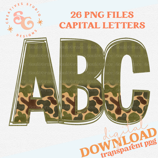 CAMO FUN GREEN MIX ALPHABET