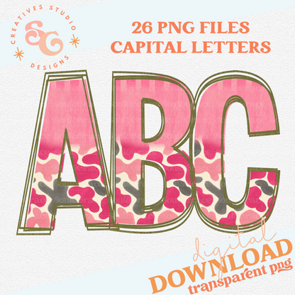 CAMO FUN PINK MIX ALPHABET