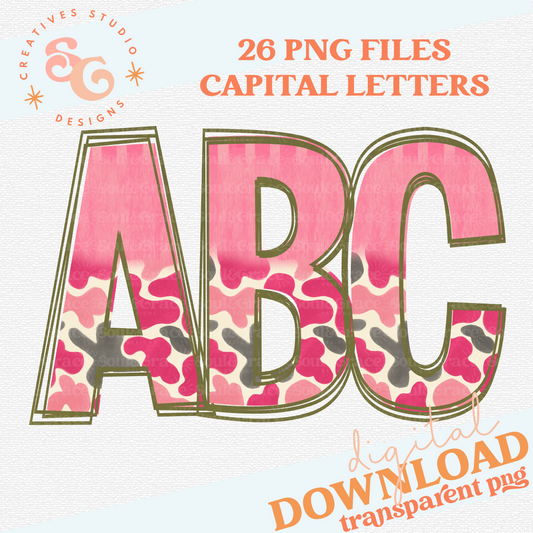 CAMO FUN PINK MIX ALPHABET