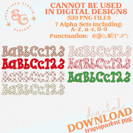 CANDY CANE WISHES ALPHABET SET