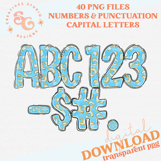 CHEETAH COLOR AQUA ALPHABET