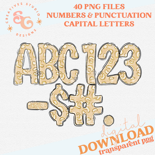 CHEETAH COLOR BEIGE ALPHABET