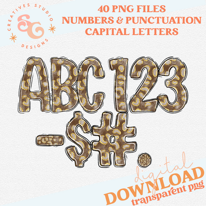 CHEETAH COLOR BROWN ALPHABET