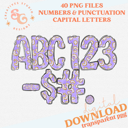 CHEETAH COLOR LAVENDER ALPHABET