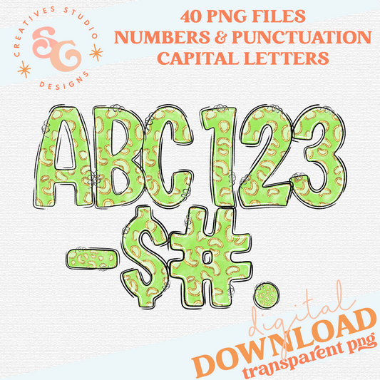 CHEETAH COLOR LIME ALPHABET