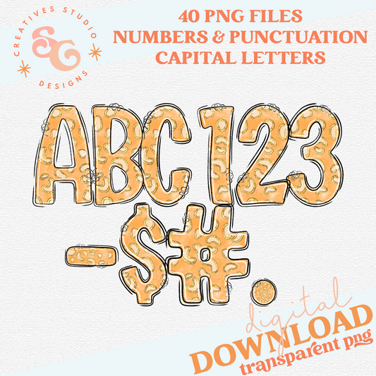 CHEETAH COLOR PEACH ALPHABET