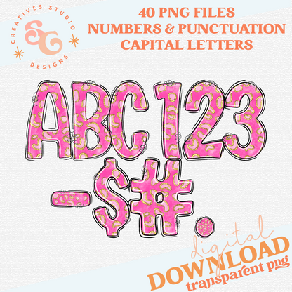 CHEETAH COLOR PINK ALPHABET