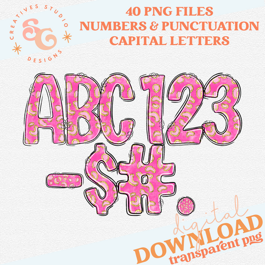 CHEETAH COLOR PINK ALPHABET