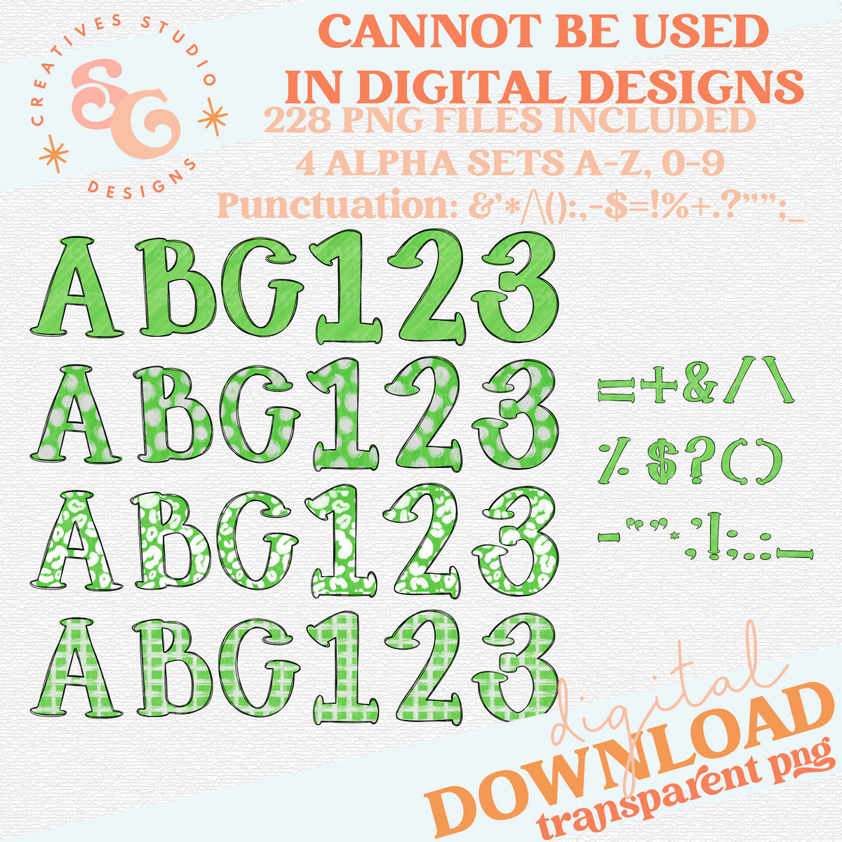 HO HO HO GREEN ALPHABET SET