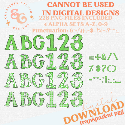 HO HO HO GREEN ALPHABET SET
