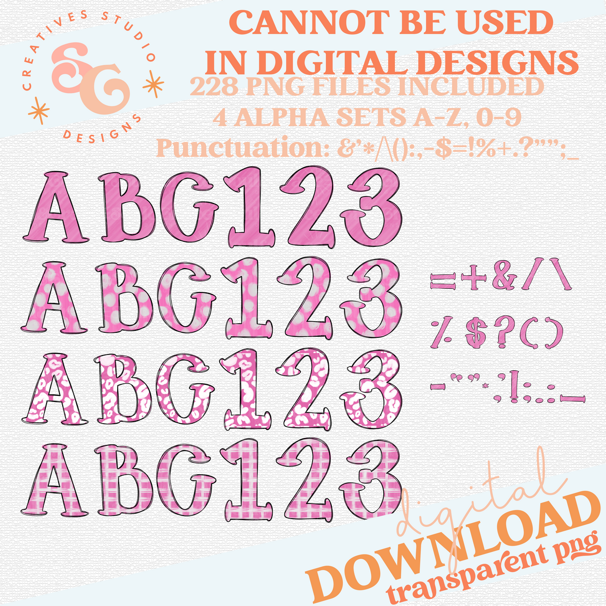 HO HO HO PINK ALPHABET SET