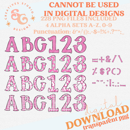 HO HO HO PINK ALPHABET SET