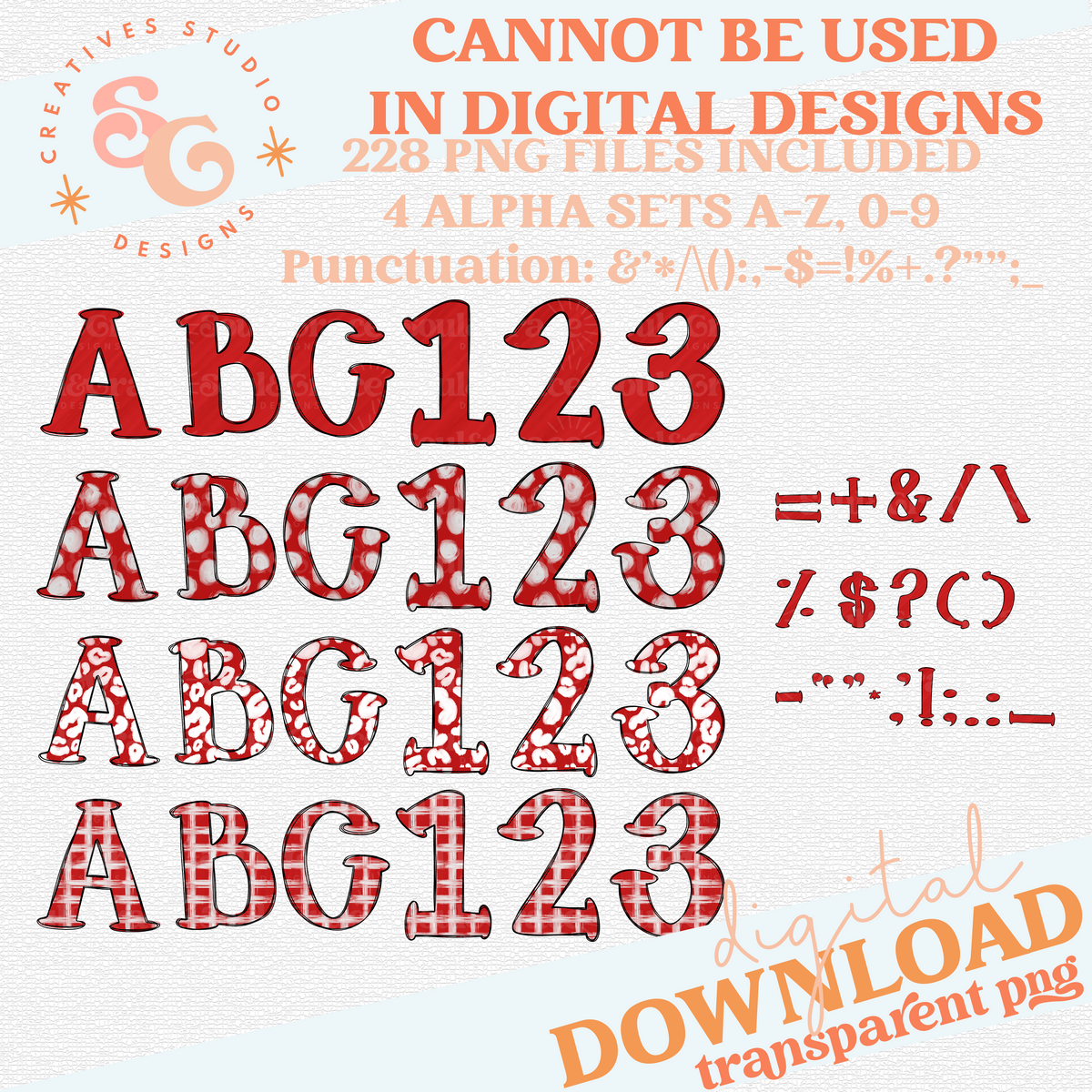 HO HO HO RED ALPHABET SET