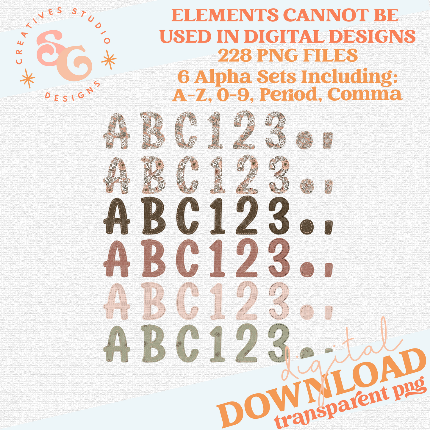 VINTAGE STITCH ALPHABET SET