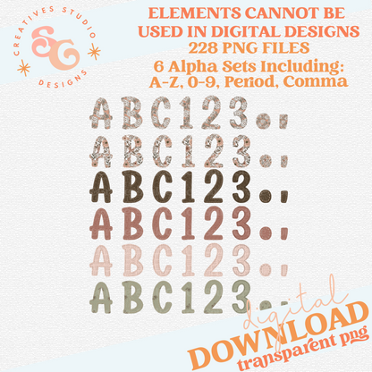 VINTAGE STITCH ALPHABET SET