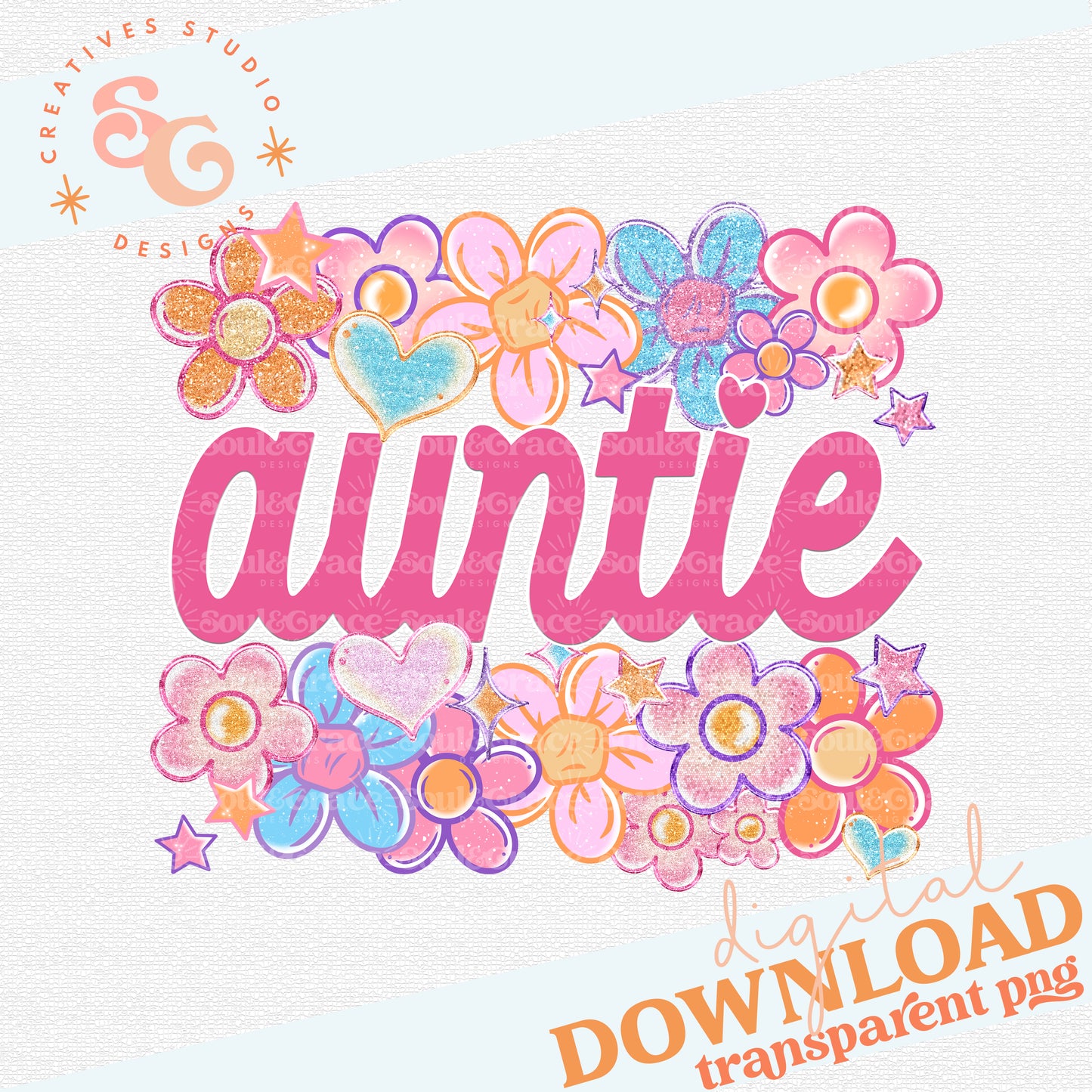AUNTIE Floral Heart Family Names