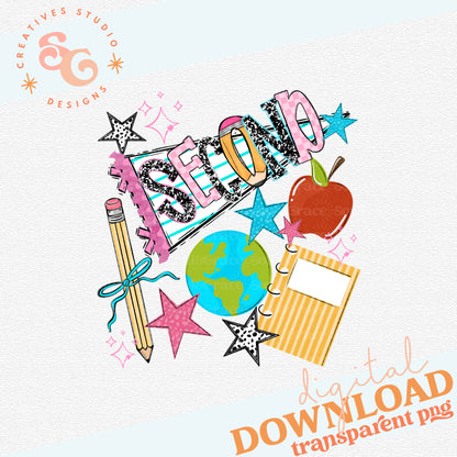 BACK TO SCHOOL NAME PENNANT SECOND