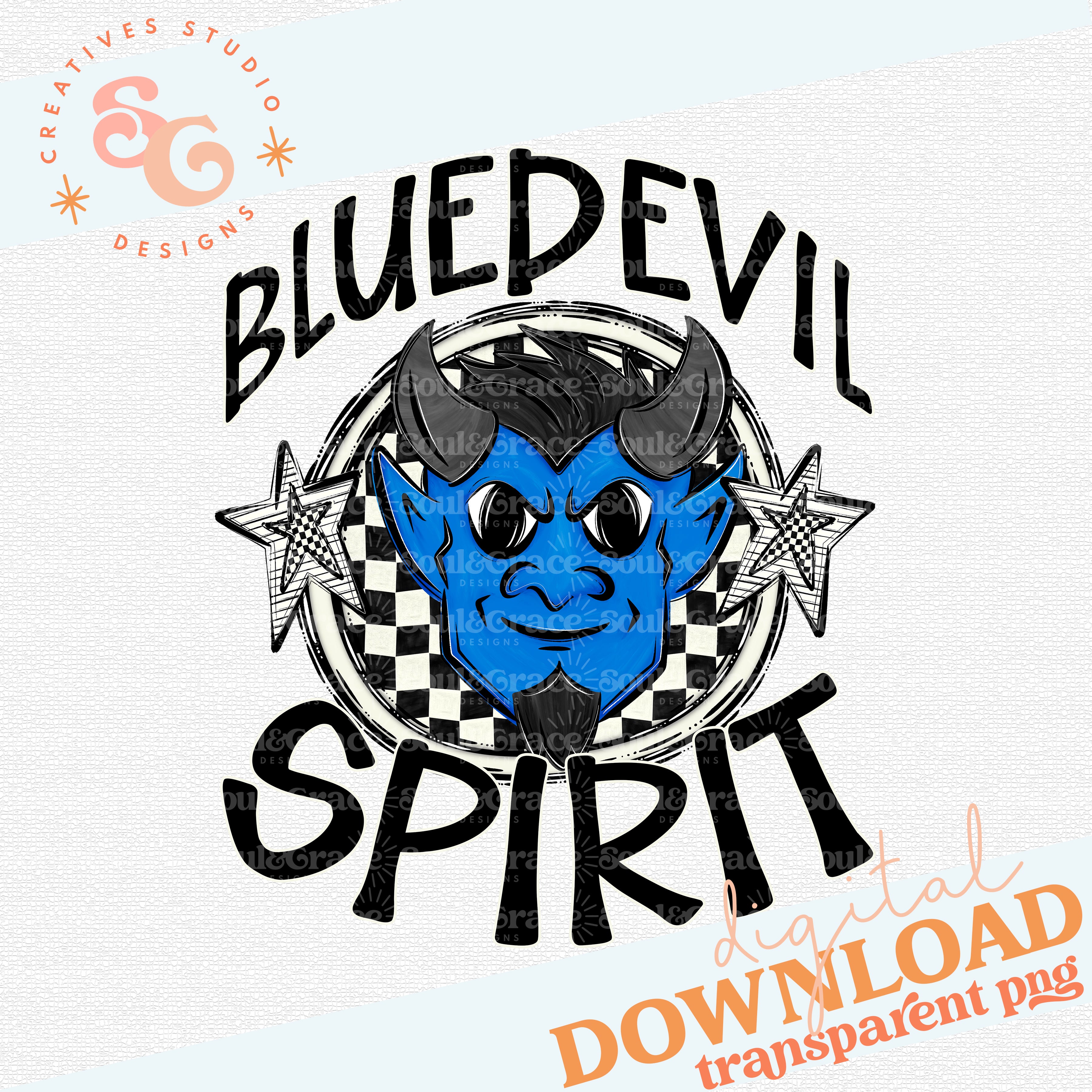 Color Devil Blue BLUE DEVIL MASCOT SPIRIT – Soul & Grace Designs